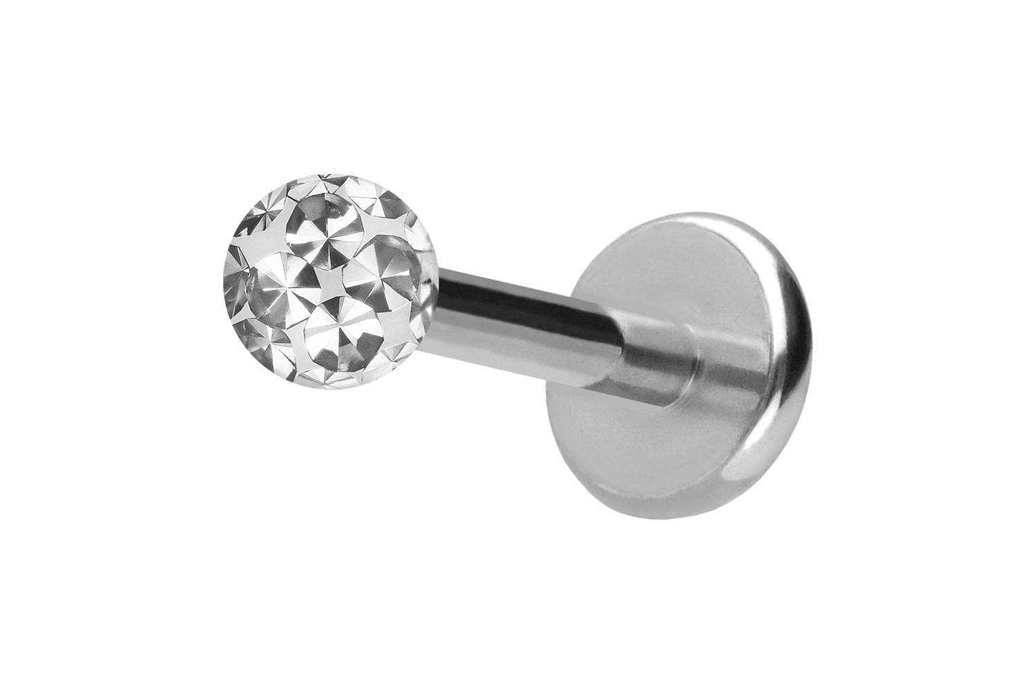 Titan Labret Piercing mit Push Fit EPOXY-KUGEL